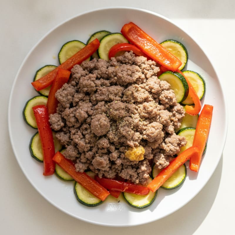 Savory Ground Beef with Roasted Vegetables