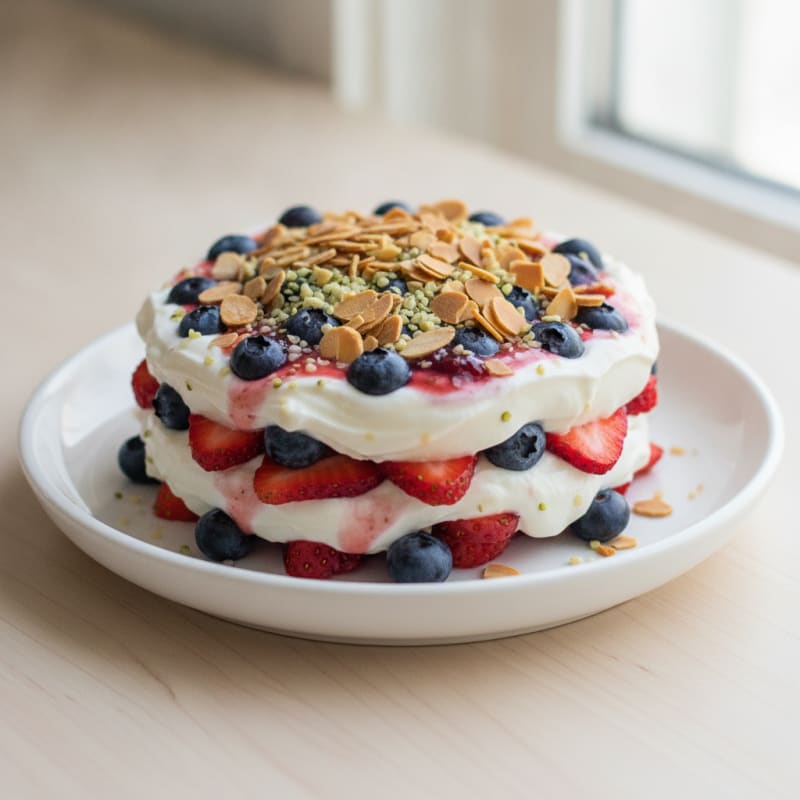 Greek Yogurt Protein Parfait with Mixed Berries
