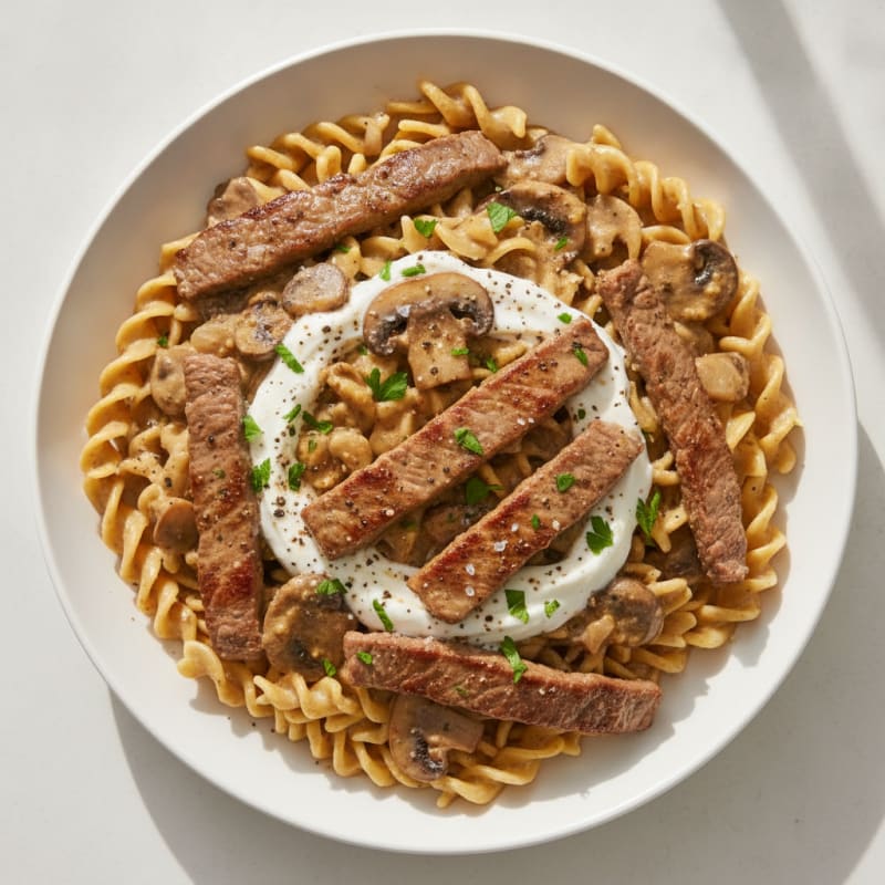 Classic Beef Stroganoff with Egg Noodles