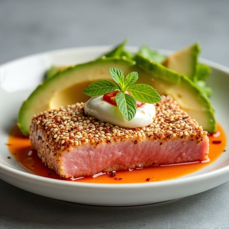 Sesame-Crusted Seared Tuna with Spicy Mayo