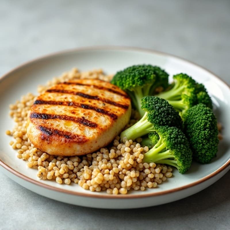 Grilled Turkey Breast with Quinoa and Roasted Broccoli
