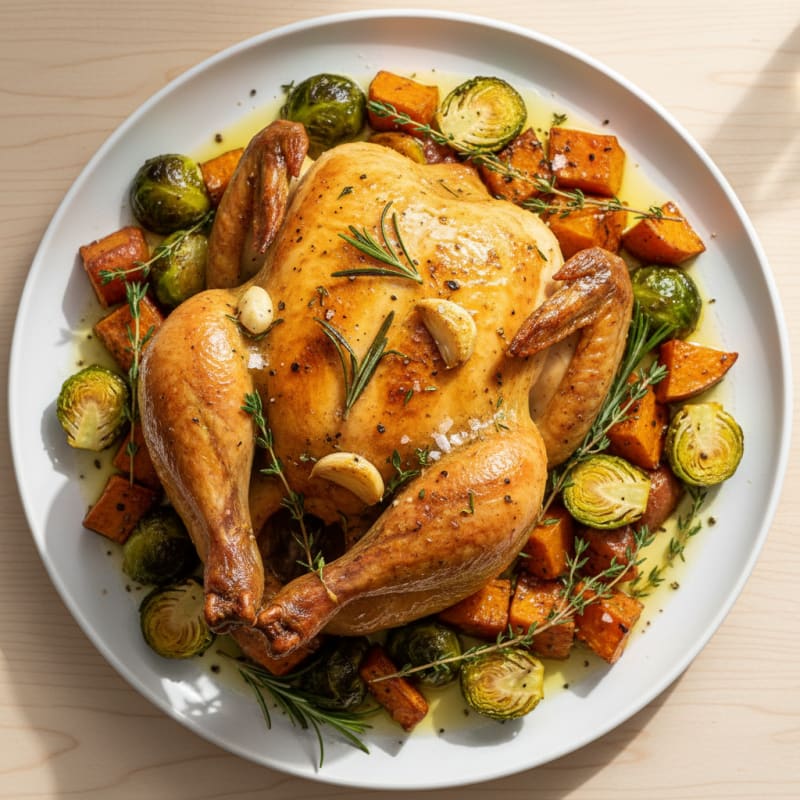 Golden Herb-Roasted Whole Chicken