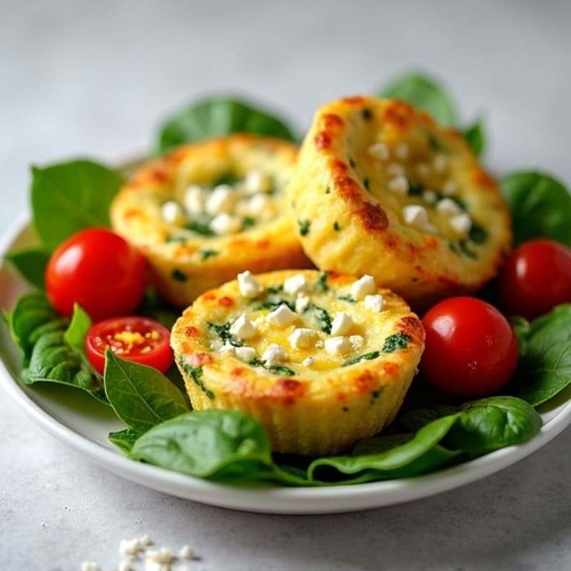 Fluffy Spinach Feta Egg Muffins