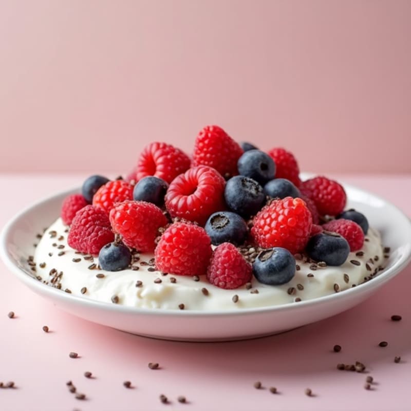 Cottage Cheese with Fresh Berries and Chia Seeds