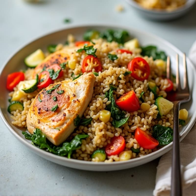 Savory Chicken and Veggie Rice Skillet