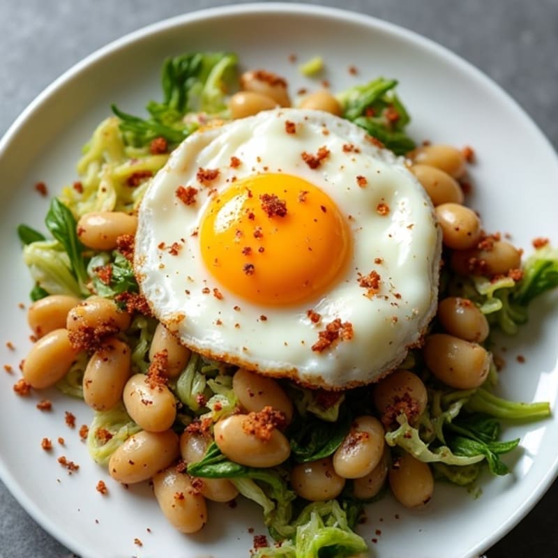 Crispy Roasted Cabbage with Jammy Eggs