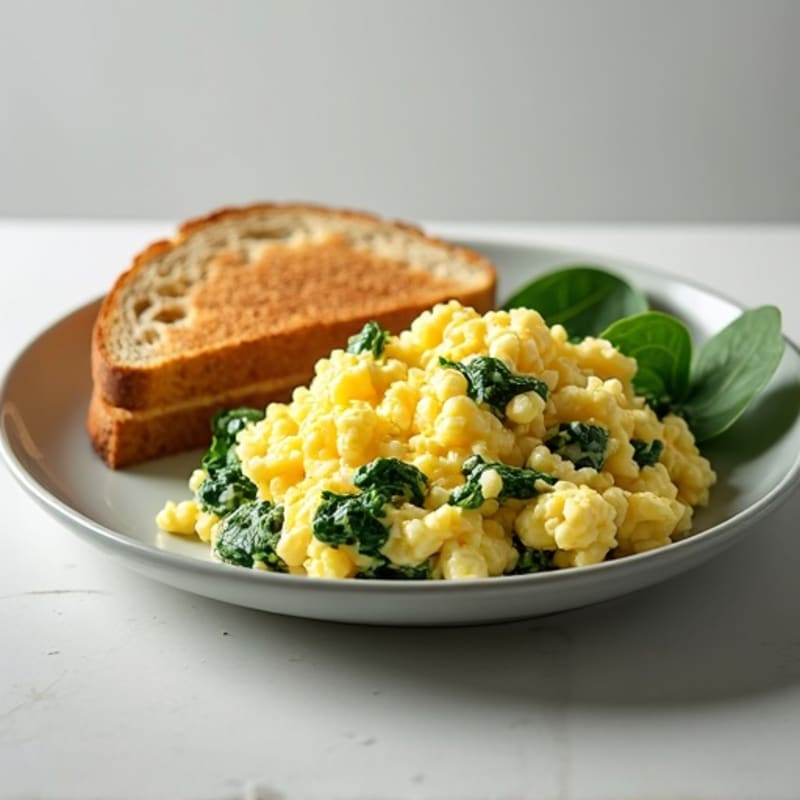 Scrambled Egg Whites with Cottage Cheese and Spinach