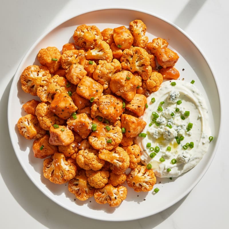 Buffalo Chicken and Cauliflower Bites
