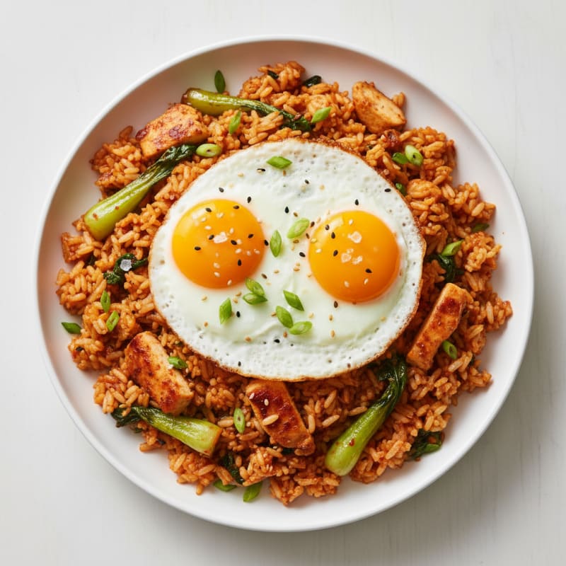 Kimchi Fried Rice with Fried Egg