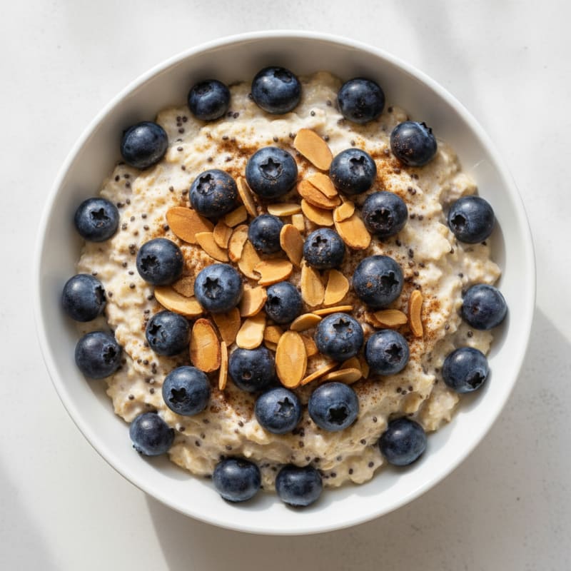 Blueberry Almond Protein Overnight Oats