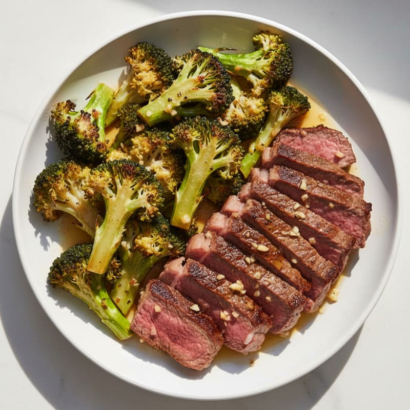 Seared Lean Beef with Roasted Broccoli