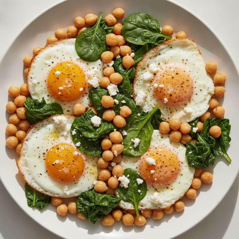 Pan-Seared Eggs with Sautéed Greens