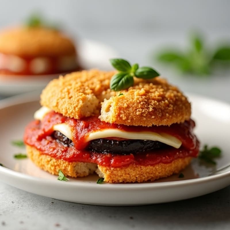 Crispy Baked Eggplant Parmesan Sandwich