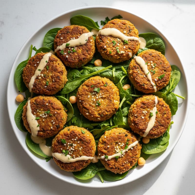 Crispy Falafel with Zesty Tahini Sauce