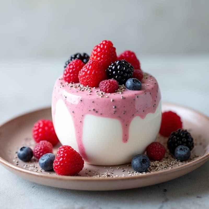 Greek Yogurt Protein Mousse with Mixed Berries