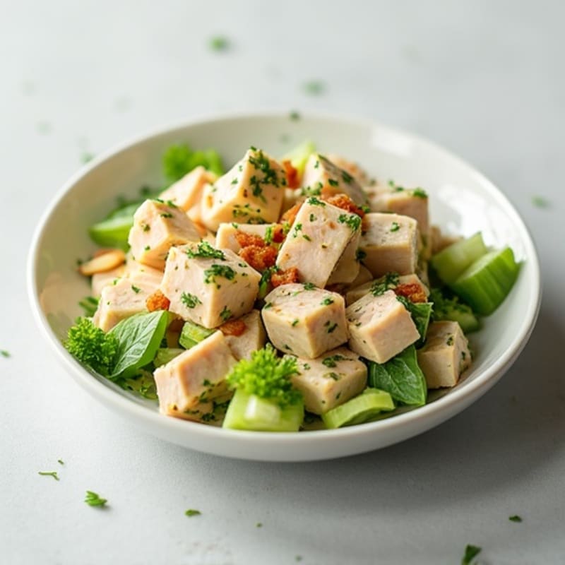 Tuna Salad with Celery and Sliced Almonds