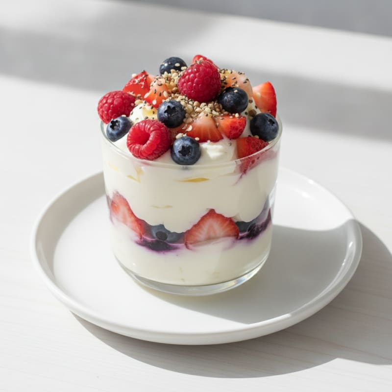 Creamy Vanilla Protein Yogurt Parfait with Fresh Fruit