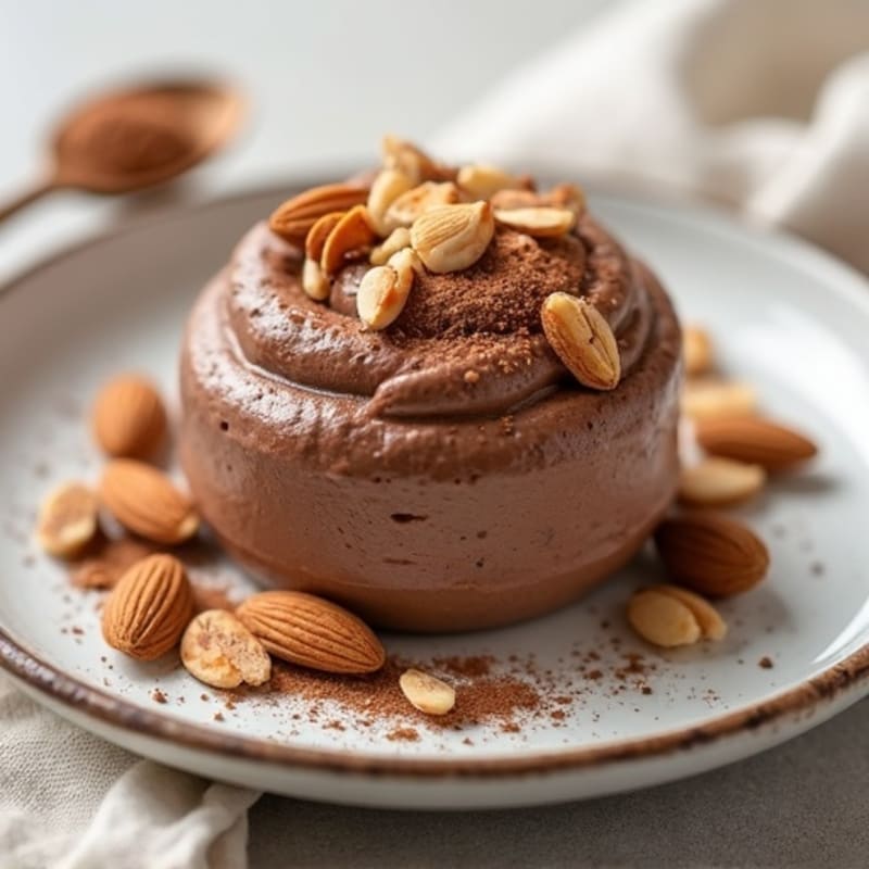 Chocolate Protein Mousse with Toasted Almonds