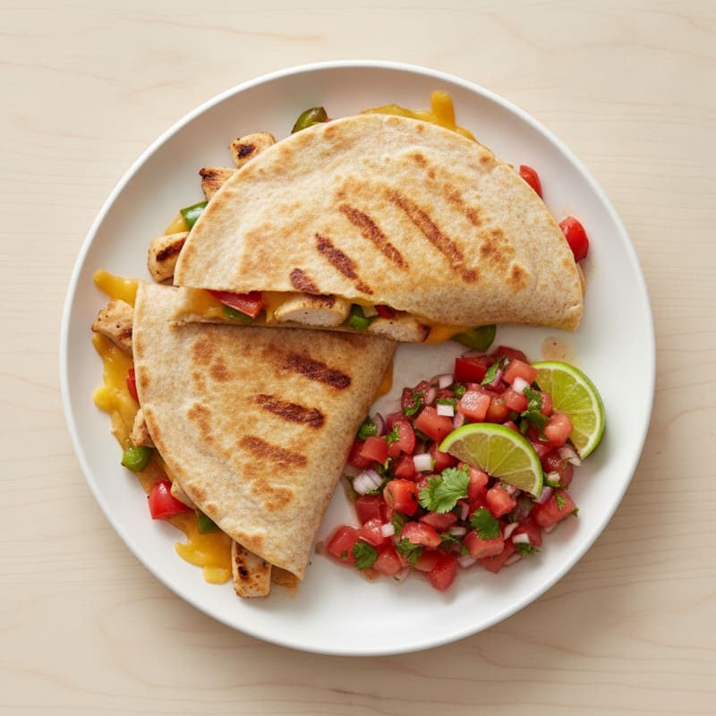 Cheesy Chicken Quesadillas with Salsa