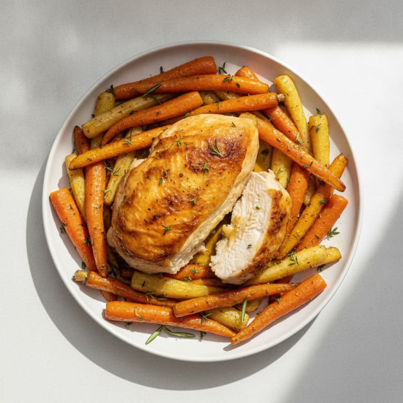 Garlic Herb Roasted Chicken with Root Vegetables
