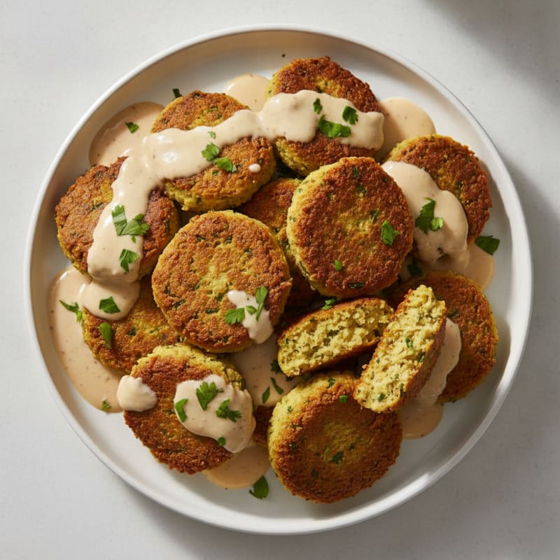 Crispy Falafel with Lemon-Tahini Sauce