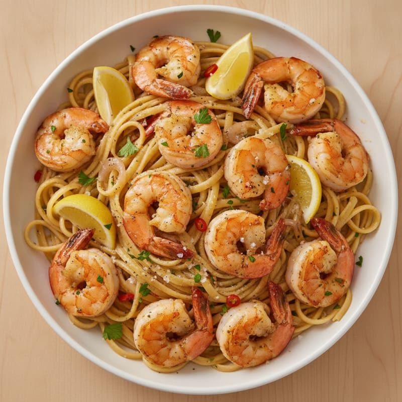 Garlic Butter Prawn Scampi with Linguine