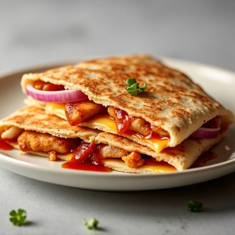 Crispy Whole Wheat BBQ Chicken Quesadilla