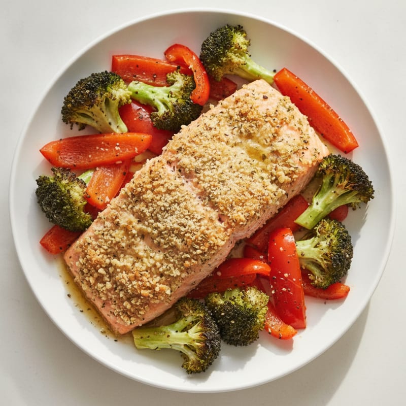 Herb-Crusted Salmon with Roasted Vegetables