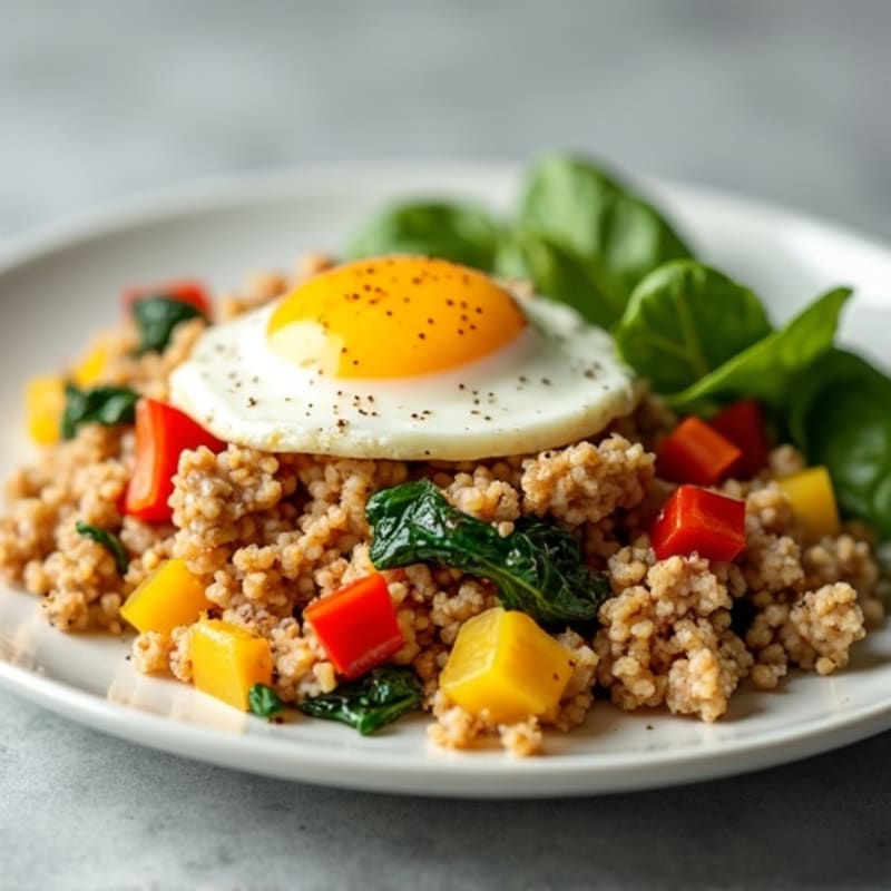 Lean Ground Turkey and Fresh Veggie Scramble