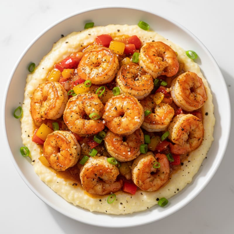Zesty Cajun Shrimp and Creamy Grits