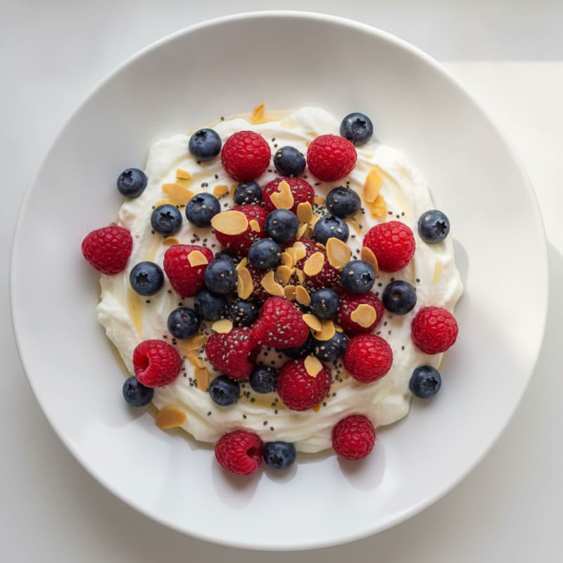 Silky Greek Yogurt Protein Mousse with Mixed Berries