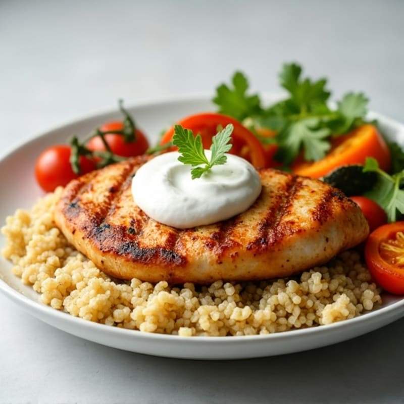 Grilled Chicken Breast with Roasted Veggies and Quinoa