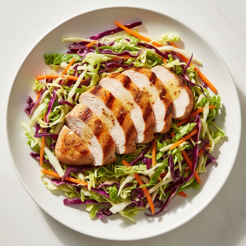 Grilled Turkey Breast Salad with Crunchy Cabbage and Lemon Vinaigrette