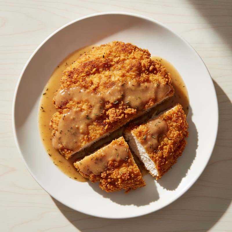 Crispy Buttermilk Fried Chicken with Savory Gravy
