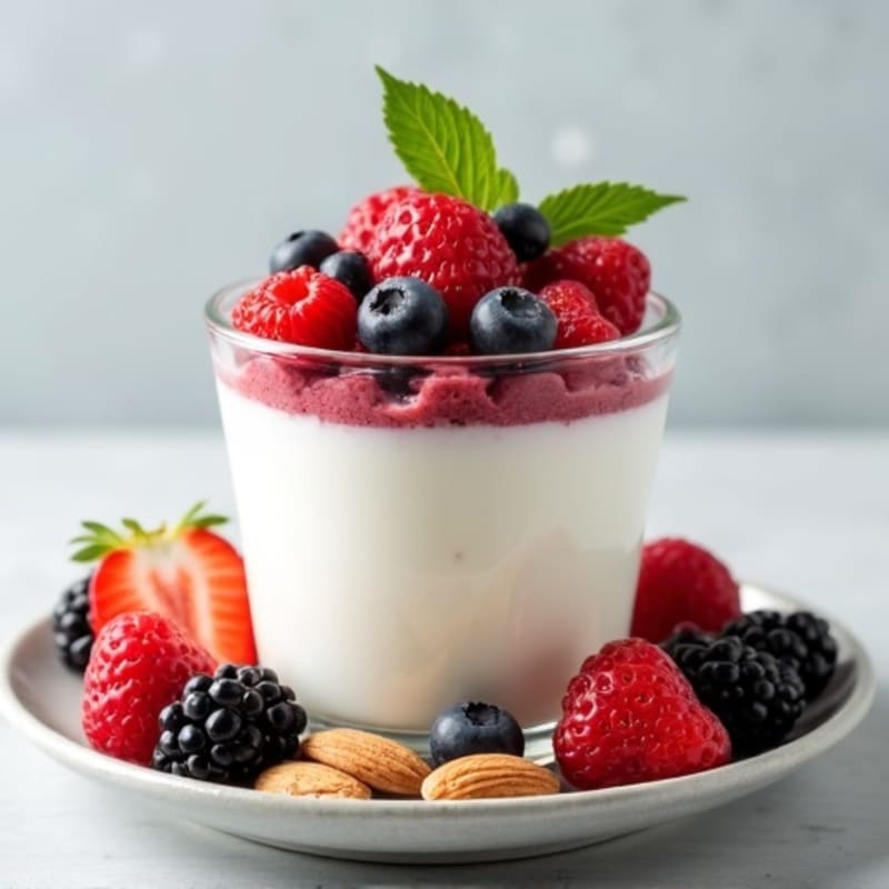 Greek Yogurt Protein Parfait with Berries and Almonds