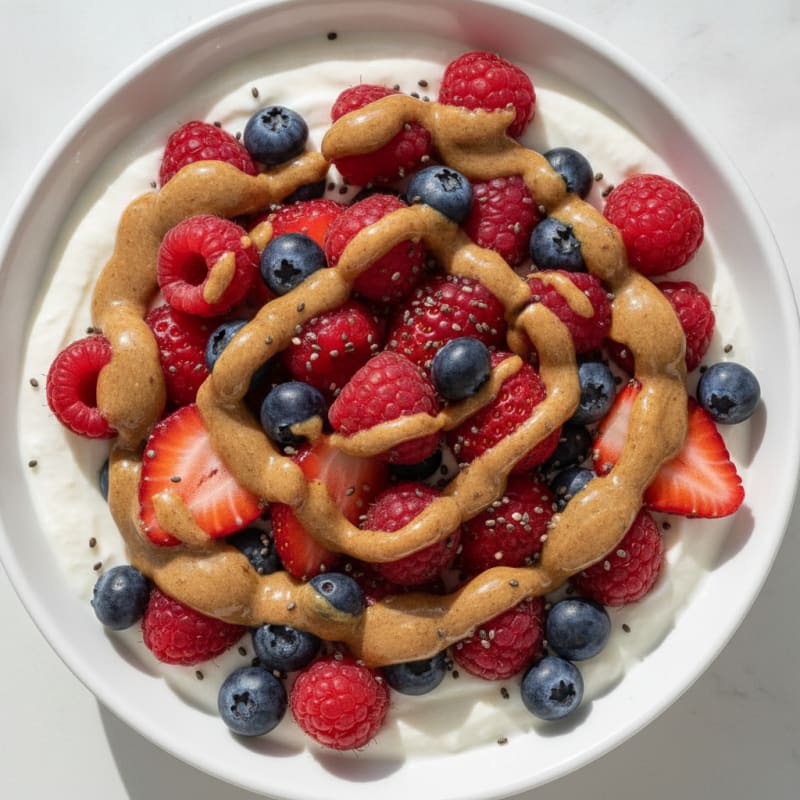 Silky Greek Yogurt Protein Pudding with Berries