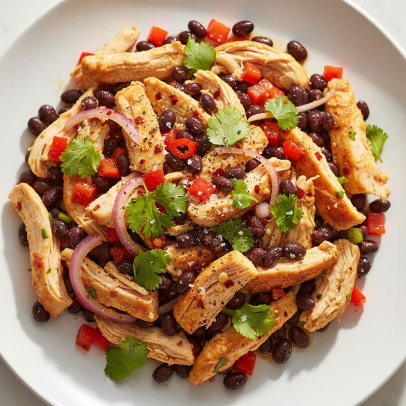 Spicy Zesty Chicken and Black Bean Salad