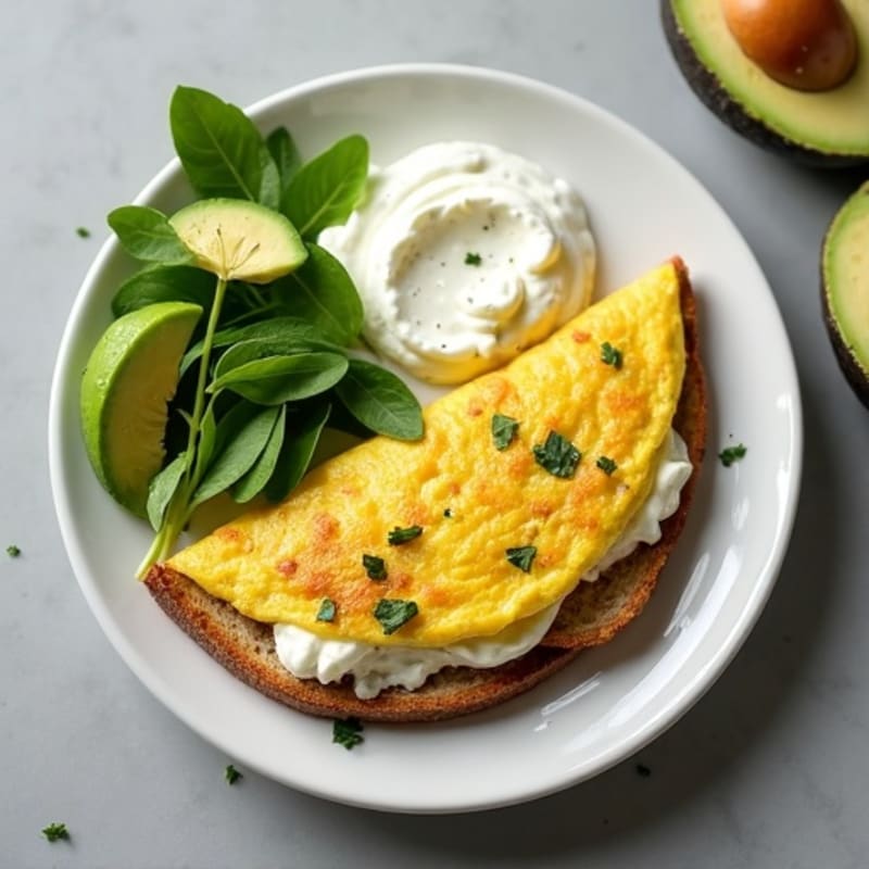 Egg White Spinach Omelette with Cottage Cheese