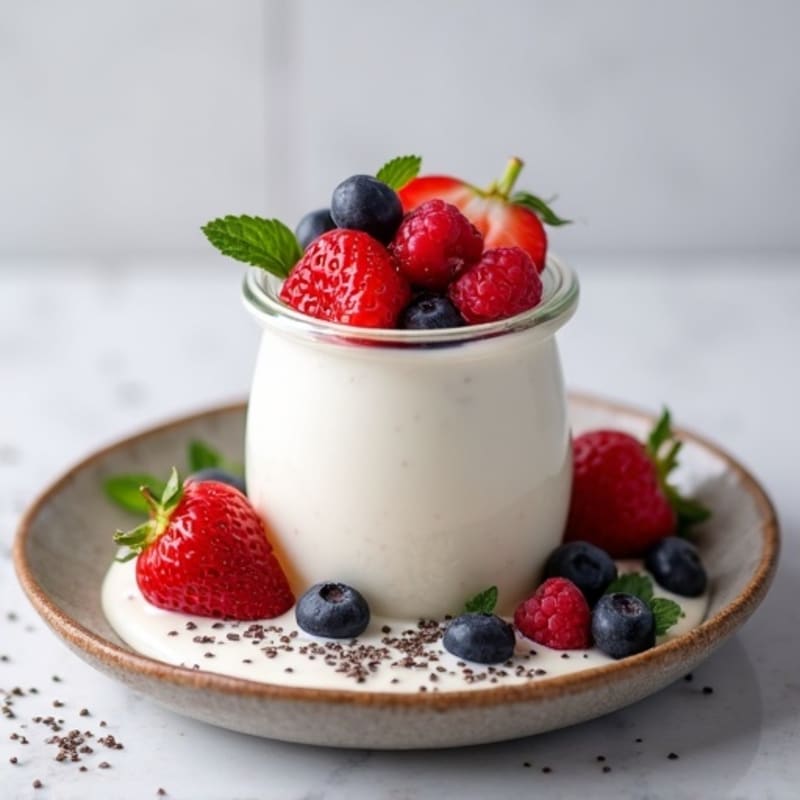 Silky Greek Yogurt Protein Pudding with Fresh Berries