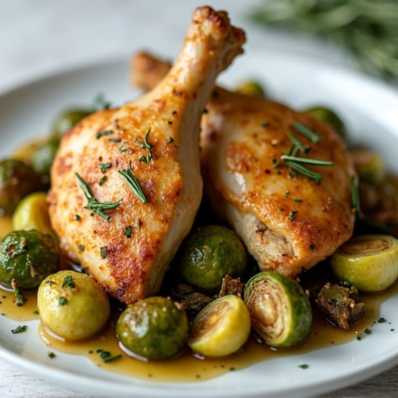 Herb-Roasted Chicken Thighs with Crispy Brussels Sprouts