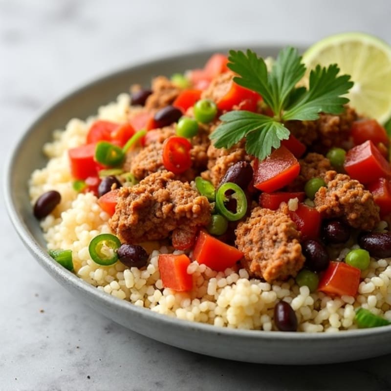 Spicy Turkey Taco Skillet with Cauliflower Rice