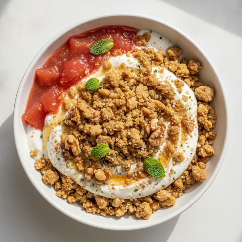 Rhubarb Crumble Breakfast Parfait