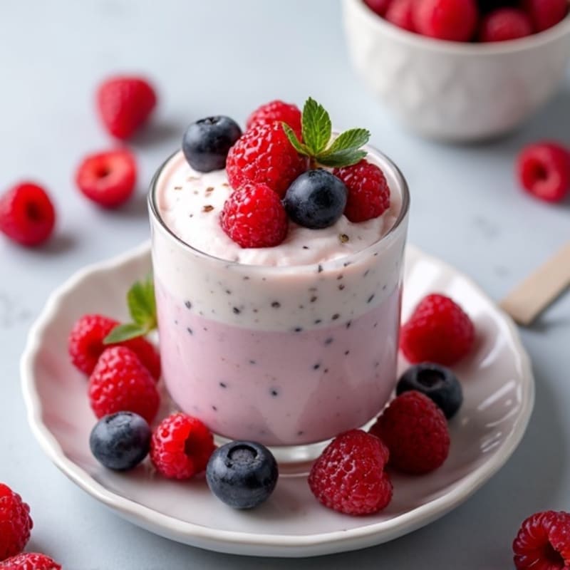 High-Protein Greek Yogurt Mousse with Mixed Berries