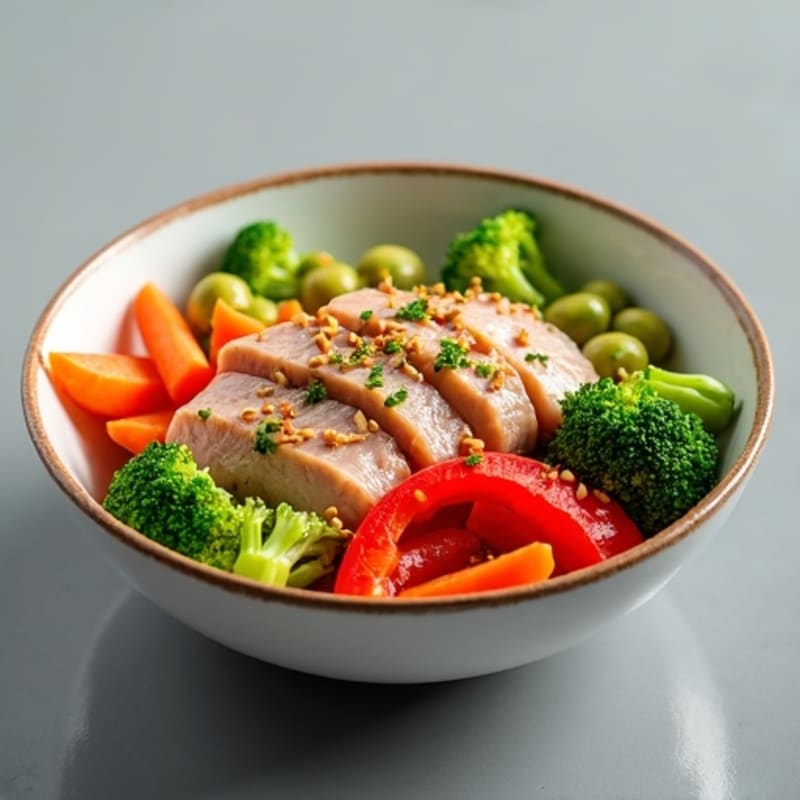 Sesame Ginger Tuna Bowl with Crispy Vegetables