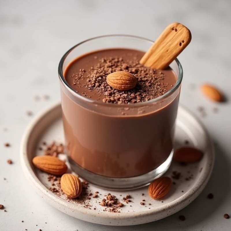 Silky Chocolate Protein Pudding with Toasted Almonds