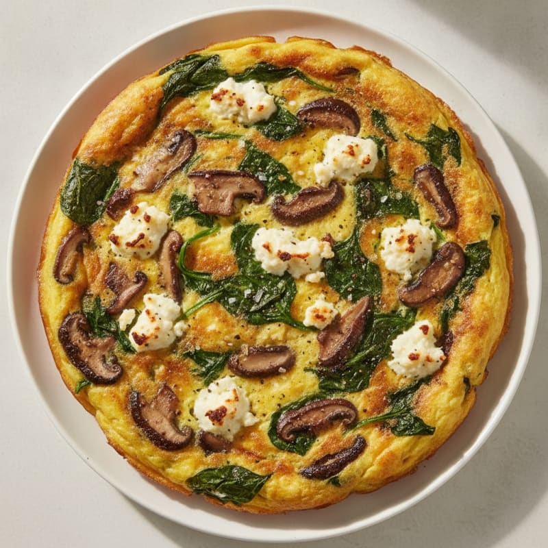Shitake Spinach Feta Frittata