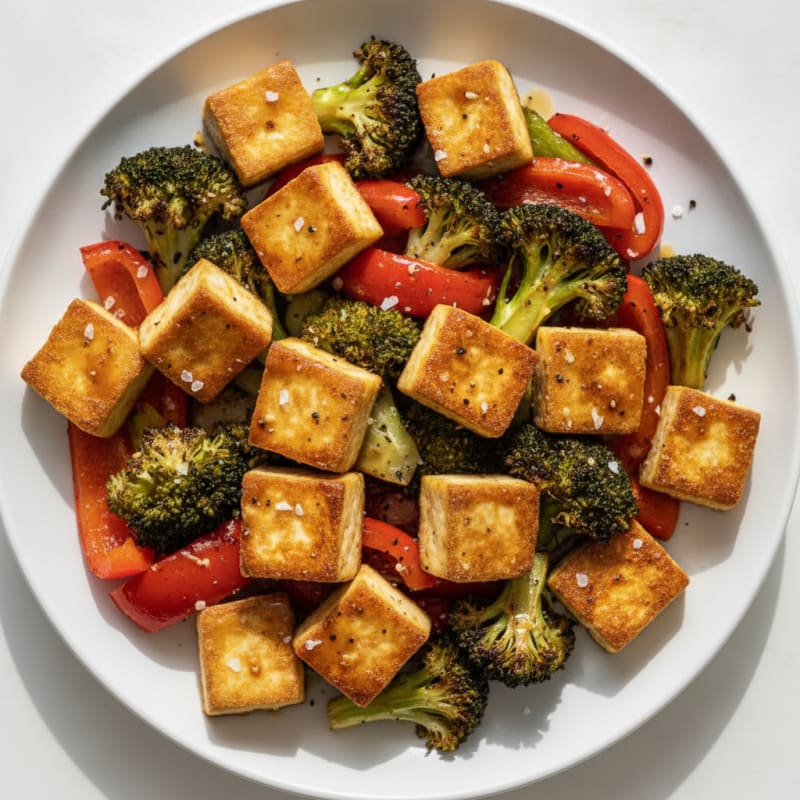 Pan-Seared Tofu with Roasted Vegetables