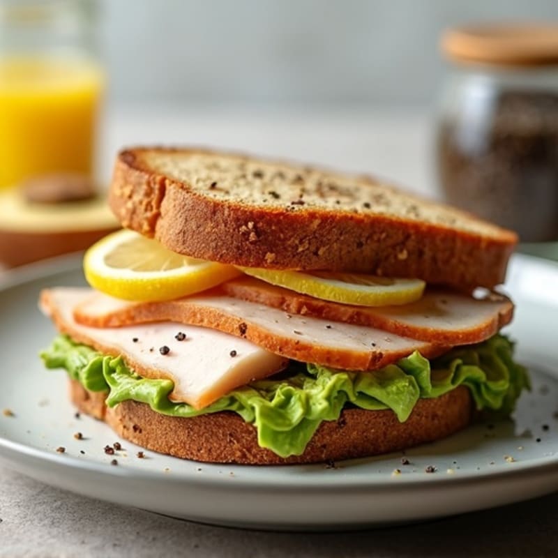 Roasted Turkey and Creamy Avocado Whole Grain Toast