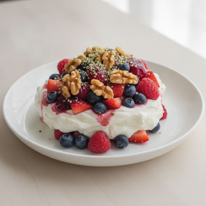 Greek Yogurt Protein Parfait with Mixed Berries