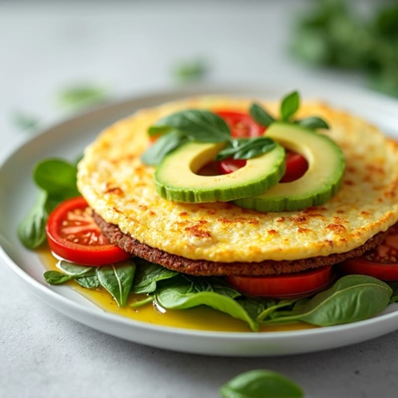 Egg White Spinach Omelette with Turkey Sausage
